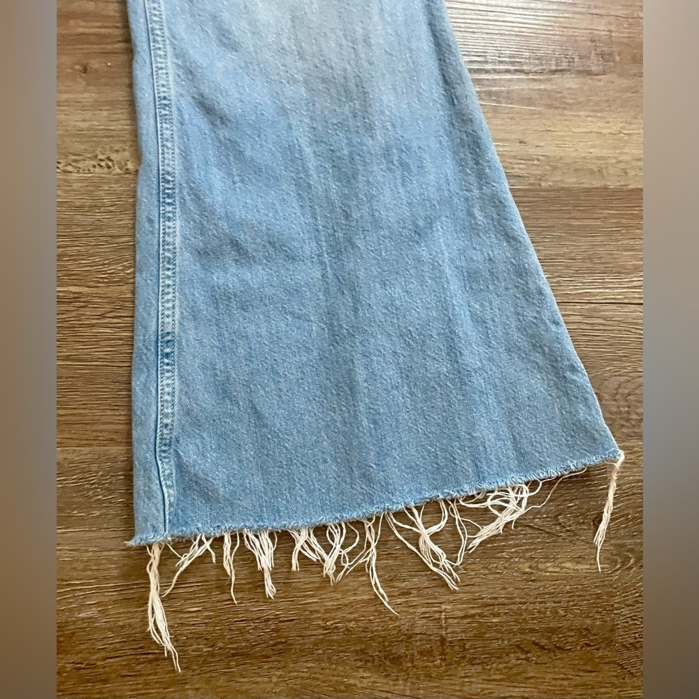 We The Free Jeans Flared Size 26 Flare Boho Free People Raw Hem Denim Blue - Picture 5 of 13